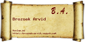 Brozsek Arvid névjegykártya